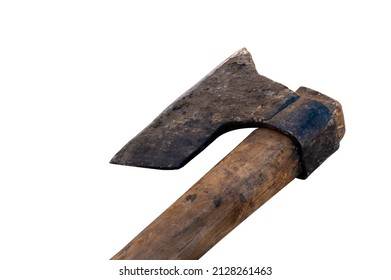 Old Axe On White Background.