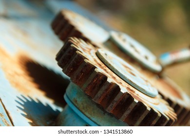 Old backlash of the engine used in industrial applications. The gears of a old and vintage machine. - Shutterstock ID 1341513860