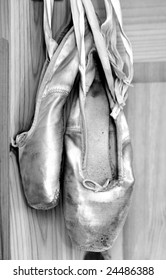 Old Ballet Shoes In Black And White