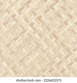 Old bamboo weave texture background, pattern of woven rattan mat in vintage style.