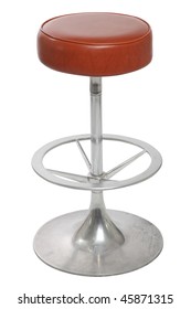 Old Bar Stool On A White Background