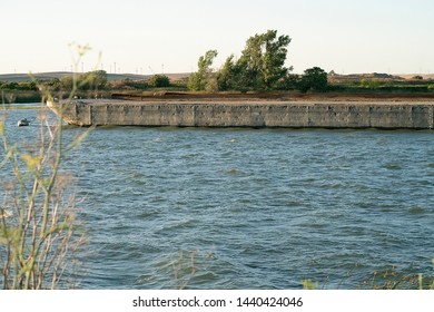 Old Barge On Sacramento River Delta