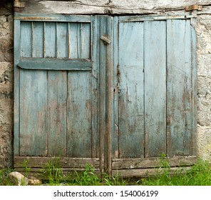 Old Barn Door Painted Blue