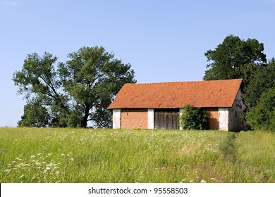 old barn in the fields
