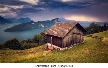 An Old Barn On Mount Rigi