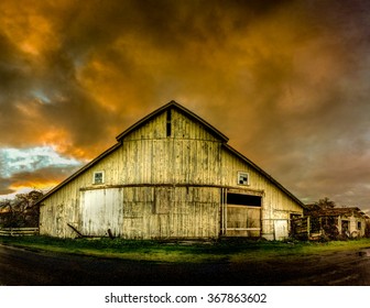 Old Barn, Panoramic Color Image