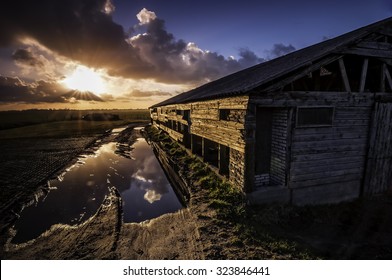 An old barn in poor state.