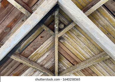 Old Barn Roof Rafters Vintage With Mesh Wire