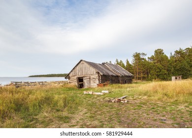 Old barn in Sosnovka on the Big Solovetsky Island