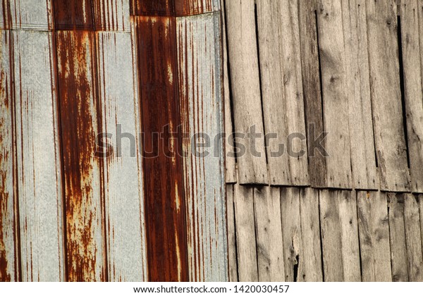 Old Barn Tin Wood Exterior Wall Stock Photo Edit Now 1420030457