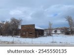 An old barn in winter near Ten Sleep Wyoming