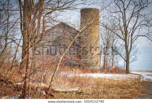 Old Barn Woods Martlboro Ohio March Stock Photo Edit Now 1054152740