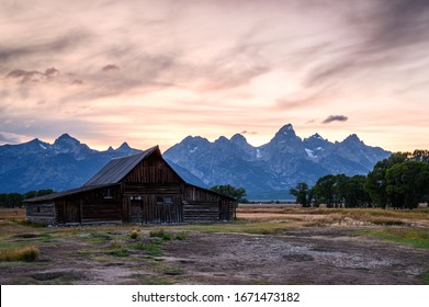 Old barns in the middle of Wyoming