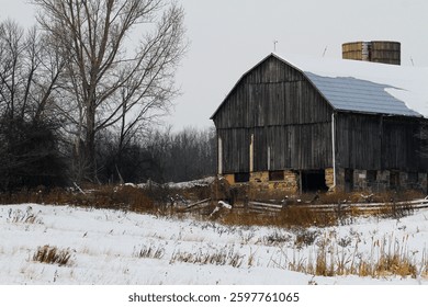 an old barnyard in in winter