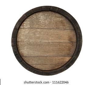 Old barrel isolated on white.