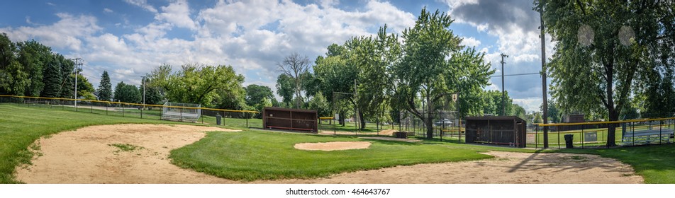 Old Baseball Field At Park.