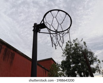 The Old Basketball Net And Sky