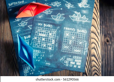 Old Battleship Paper Game Ready To Play