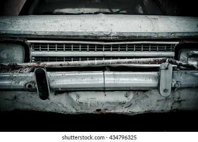 Old Beat Up Vintage Car Detail