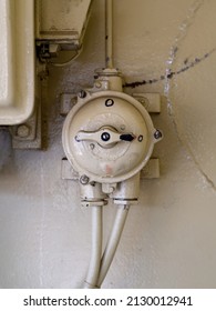 Old Beige Rotary Switch On The Deck Of An Icebreaker