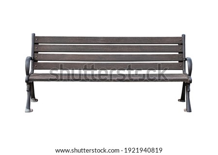Old bench cut isolated on white background