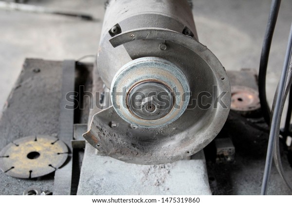 Old Bench Grinder On Table Garage Stock Photo Edit Now 1475319860