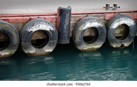 Old berth with bump stops in the Sochi harbor