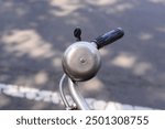 Old bicycle bell for roadster bike. Vintage bicycle bell.