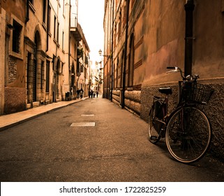 An Old Bicycle On A Street Of Milano