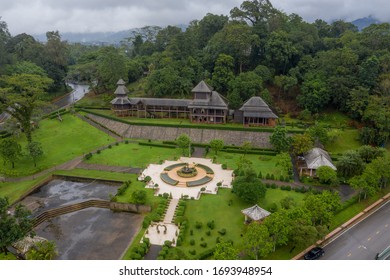 Old Big House Form Too View In Old City Of Thailand. Big Garden