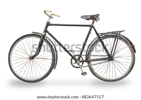 old bike isolated on white background