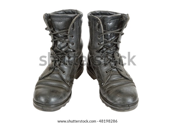 Old Black Army Boots Stock Photo (Edit Now) 48198286
