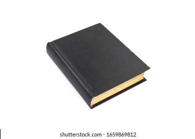 Old Black Book On White Background