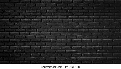 Old Black Brick Wall Texture ,brick Wall Texture For Interior Design Vintage Dark Tone.