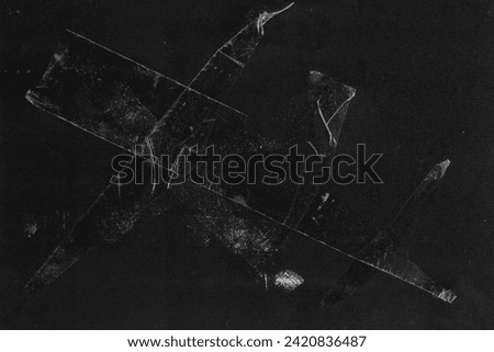 Old Black Empty Aged Damaged Paper Cardboard Photo Card Isolated on White. Rough Grunge Shabby Scratched Torn Ripped Texture. Distressed Overlay Surface for Collage. High Quality.