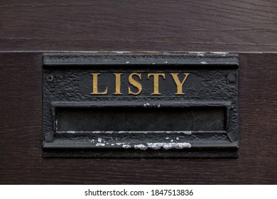 Old black mail box "Listy" translation- mail - Shutterstock ID 1847513836