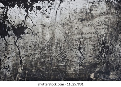 Old Black Paint Texture Peeling Off Concrete Wall Background