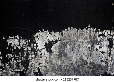 Old Black Paint Texture Peeling Off Concrete Wall Background