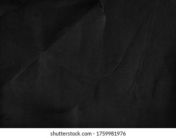 Old Black Paper Texture Background. Fold Page. Grunge Wallpaper. Signboard