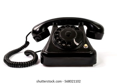 Old Black Phone Isolated On White Stock Photo 568021102 | Shutterstock