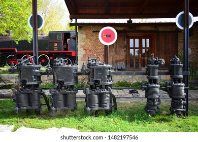Old black train from museum