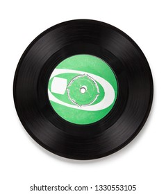 Old black vinyl record with original label