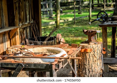 Old Blacksmith In A Cherokee Village