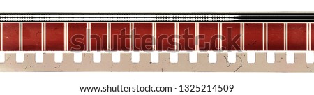 old and blank 16mm film strip with soundtrack or sound waves 