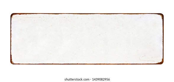 Old blank enameled grunge plate mockup or mock up template, isolated on white background including clipping path