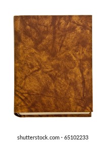 Old Blank Hardcover Leather Bound Book Isolated On White Background