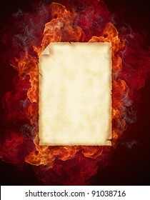 Old Blank Paper In Flames