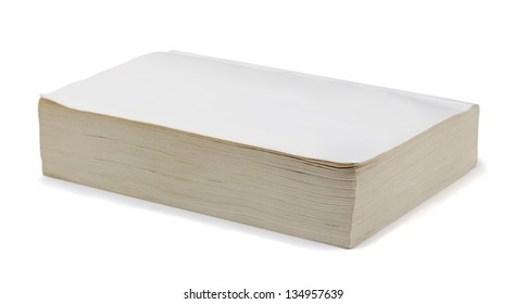 Old Blank Paperback Book Isolated On White