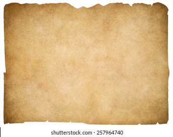Old blank parchment or paper isolated. Clipping path is included.