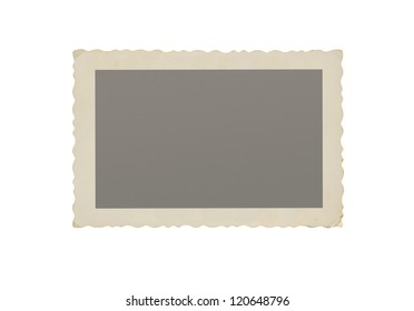 Old blank photograph isolated on white background with copy space
